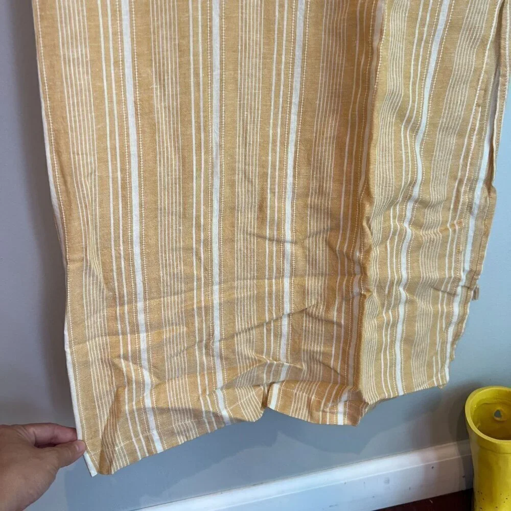Marine Layer Bali TUnic Dress Extra Large in Gold Shadowy Stripe Linen Blend